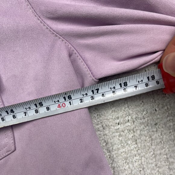 Y2K Guess Lila Purple Faux Suede Pearl Snap Cowboy Western Button Shirt Wom M - Picture 8 of 15